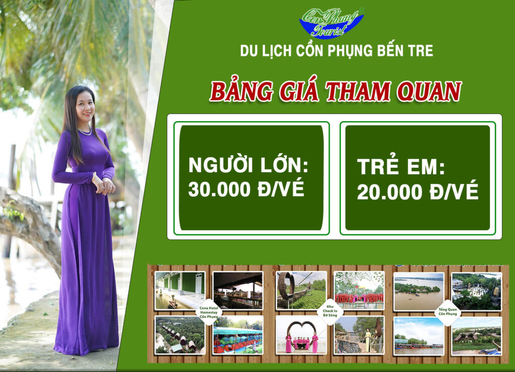 Giá vé tham quan Cồn Phụng